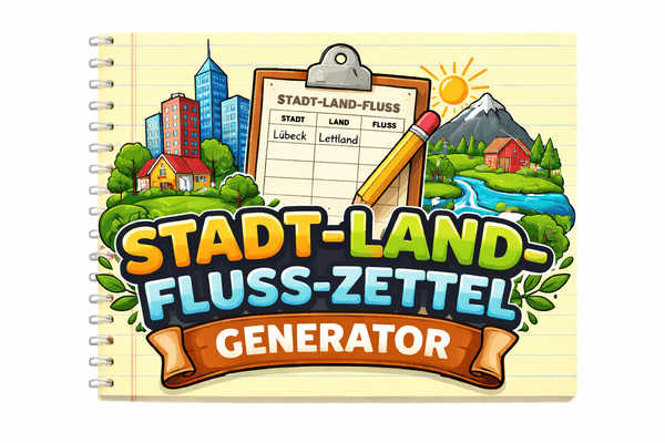 Stadt Land Fluss Zettel